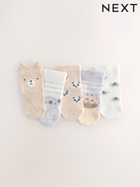 Neutral Baby Socks 5 Pack (0mths-2yrs) (F19036) | £6.50