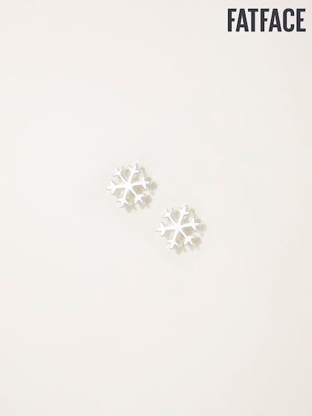 Silver Tone Snowflake Stud Earrings (F19091) | £8.50