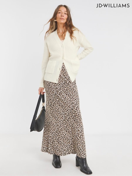 JD Williams White Sponge Button Rib Cardigan (F19134) | £28