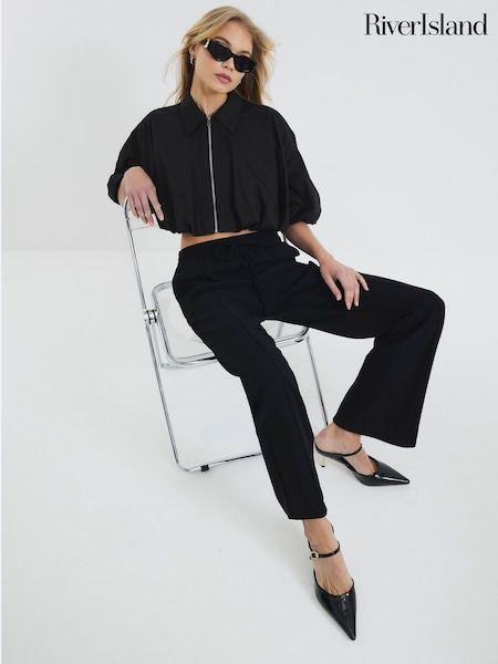 River Island Black Tailored Joggers (F19265) | £35