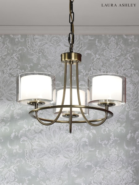 Laura Ashley Antique Brass Southwell 3 Light Pendant Ceiling Light (F19279) | £220