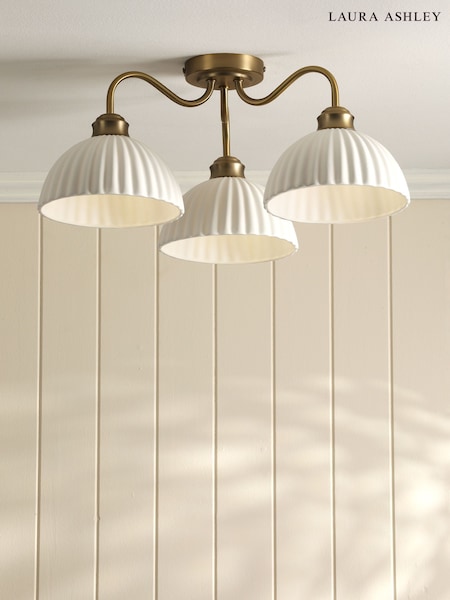 Laura Ashley Matt Antique Brass Durford 1 3 Light Flush Ceiling Light (F19282) | £115
