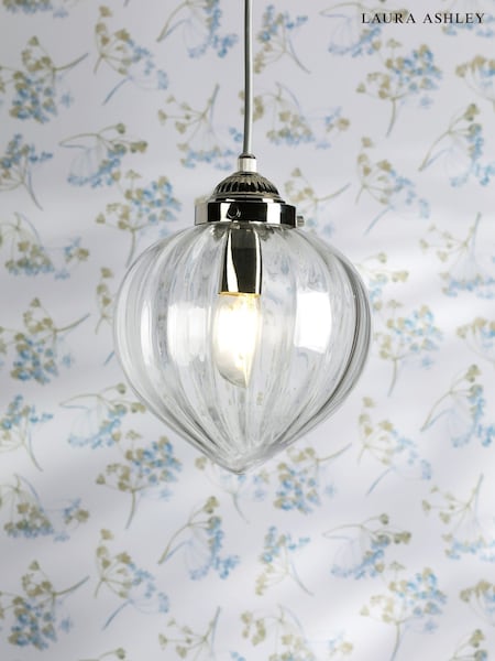 Laura Ashley Polished Nickel Whitham Pendant 1 Light Ceiling Light (F19296) | £60