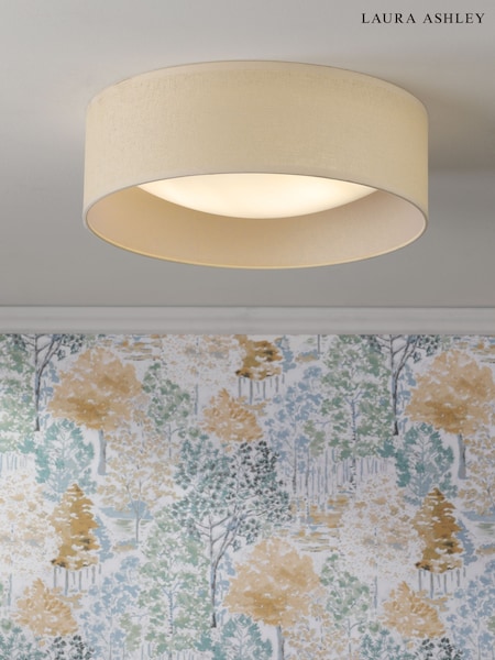 Laura Ashley Woven Rattan Buckenham Ceiling Flush Ceiling Fitting Light (F19300) | £80