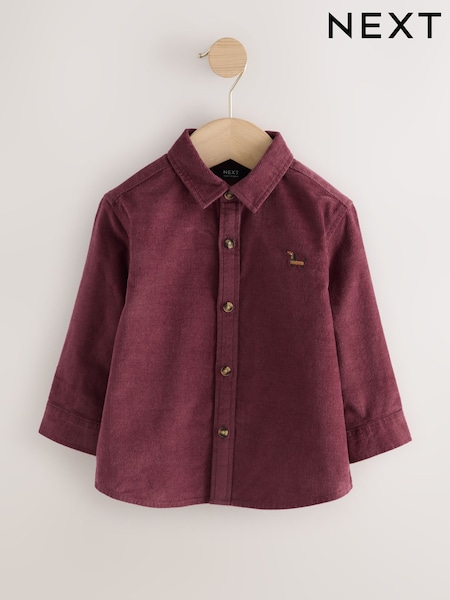 Plum Purple Long Sleeve Corduroy Character Shirt (3mths-7yrs) (F19360) | £14 - £16