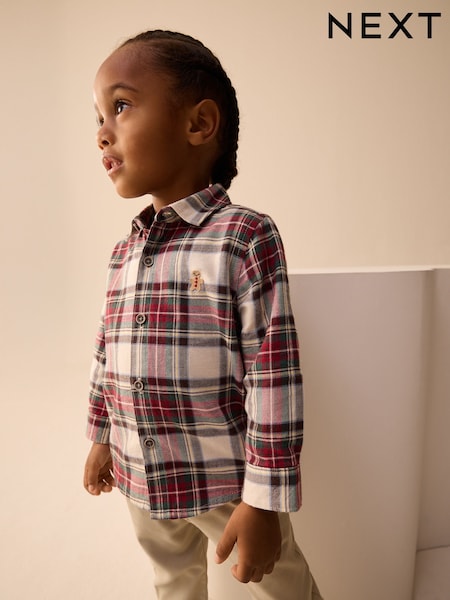 Neutral Check Long Sleeve Check Character Shirt (3mths-7yrs) (F19367) | £12 - £14