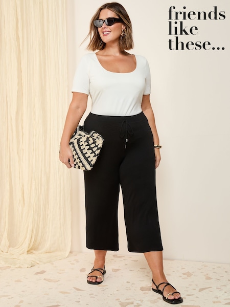 Friends Like These Black Curve Jersey Culotte Trousers (F19495) | £25
