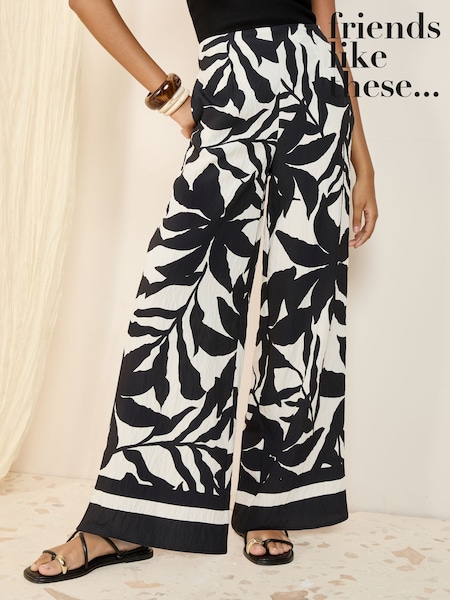Friends Like These Palm Printed Wide Leg Printed Trousers (F19496) | £38