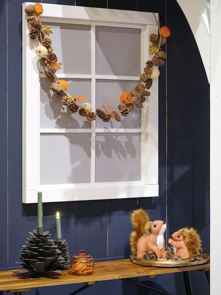Decoris Orange 150cm Velvet Pumpkin and Pinecone Autumn Garland (F19579) | £20