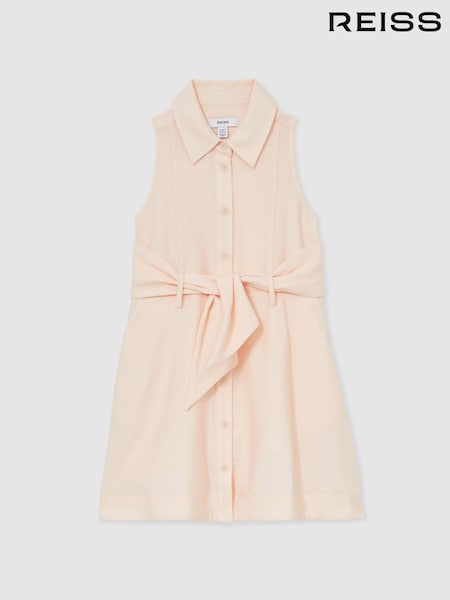 Reiss Pink Morgan 13-14 yrs Tie-Waist Collared Dress (F19682) | £63