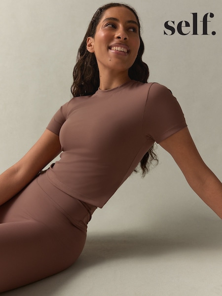 self. Mauve Purple Fitted Short Sleeve Top (F19693) | £22