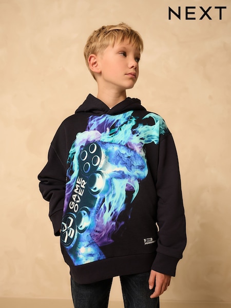Navy Controller Older Boys Graphic Print Hoodie (3-16yrs) (F19711) | £19 - £24