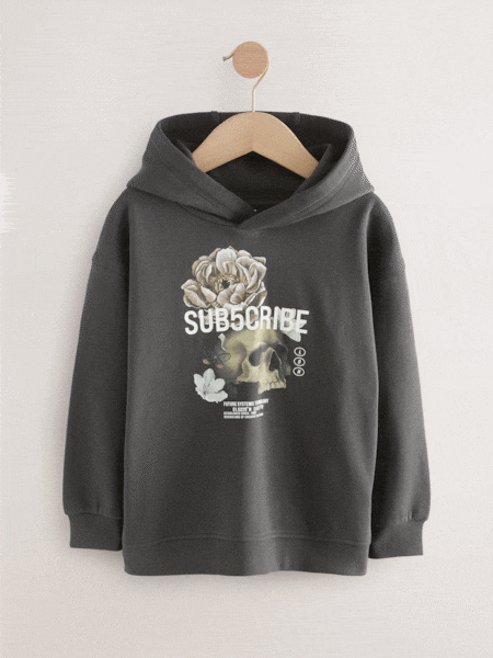 Charcoal Grey Hoodie Subscribe (3-16yrs) (F19713) | £18 - £23