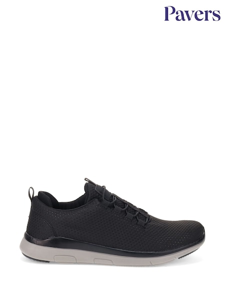 Pavers Black Bungee Lace Trainers (F19750) | £40