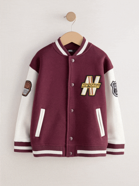 Berry Red Graphic Print Bomber Jacket (3-16yrs) (F19784) | £25 - £33