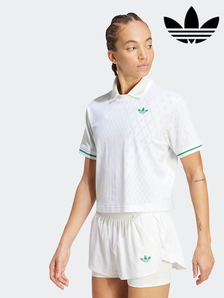 adidas White Tennis Pro Climacool Polo Shirt (F19846) | £55