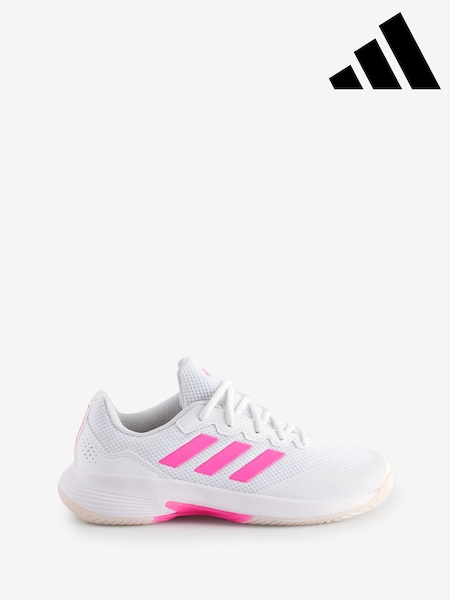 adidas White/Pink Gamecourt 2.0 Tennis Shoes (F19851) | £60