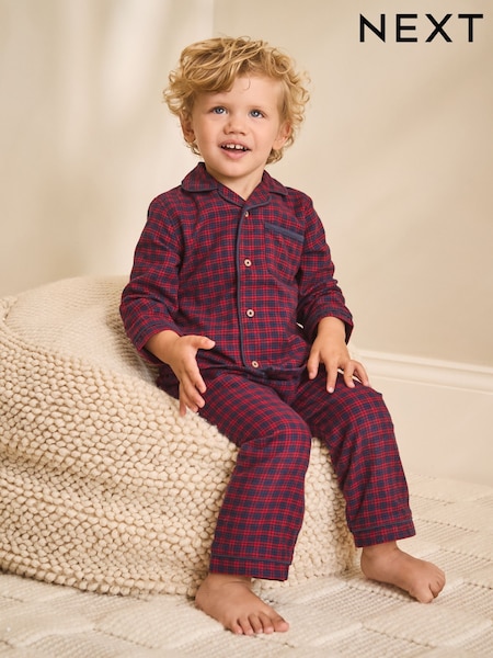 Red/Navy Check Button Down Pyjamas (9mths-10yrs) (F19895) | £15 - £18