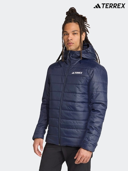 adidas Navy Terrex Essentials Climawarm Insulated Hooded Jacket (F19931) | �£85