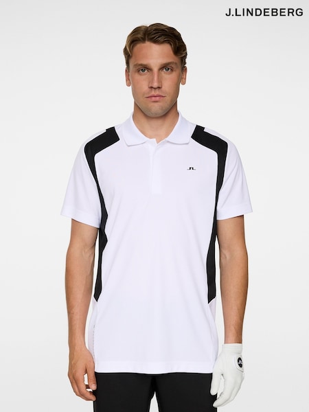 J.Lindeberg White Golf Legacy Polo Shirt (F20195) | £80