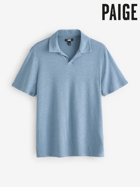 Paige Blue Shelton 100% Linen Polo Shirt (F20211) | £185