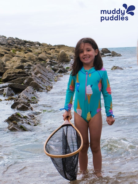 Muddy Puddles Light Blue UV Protective Swimsuit (F20313) | £26