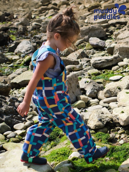 Muddy Puddles Light Blue Waterproof EcoLight Dungarees (F20314) | £36