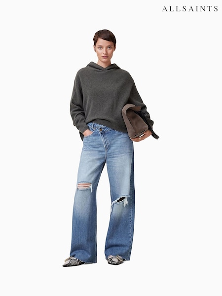 AllSaints Blue Aki Crossover 100% Cotton Jeans (F20353) | £149