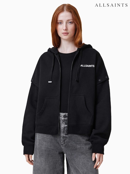 AllSaints Black Patcher Amphia Hoodie (F20385) | £159