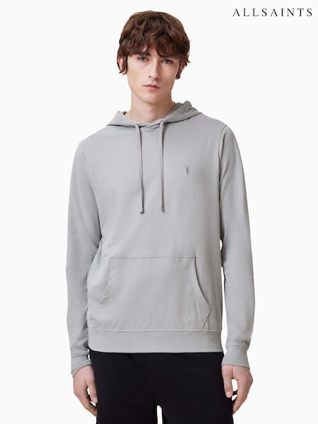 AllSaints Grey 100% Organic Cotton Brace Oth Hoodie (F20390) | £69