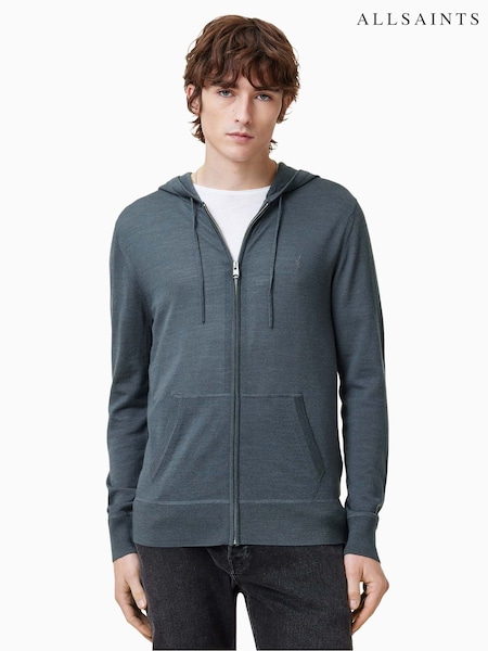 AllSaints Blue Mode Merino Zip Hoodie (F20391) | £109