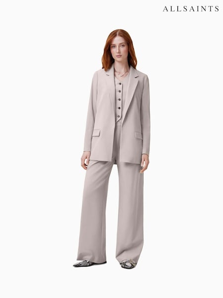 AllSaints Brown Aleida Wide Leg Trousers (F20392) | £139