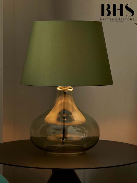 BHS Green Glass Table Lamp (F20478) | £30