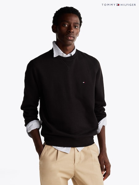 Tommy Hilfiger Black Essential Fleece Sweatshirt (F20539) | £90