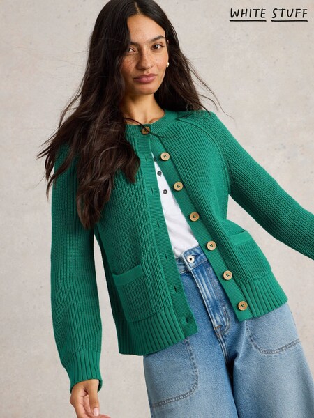 White Stuff Green Bailey 100% Cotton Cardigan (F20582) | £59