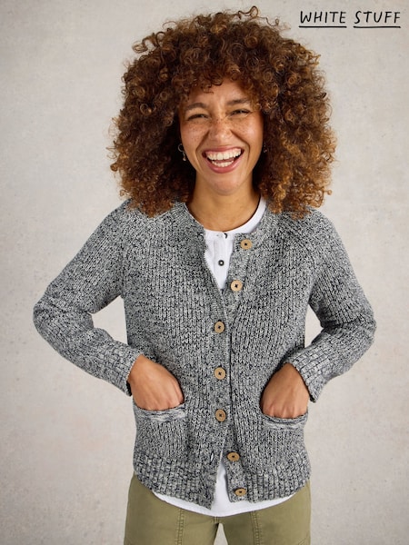 White Stuff Blue Bailey 100% Cotton Cardigan (F20602) | £59