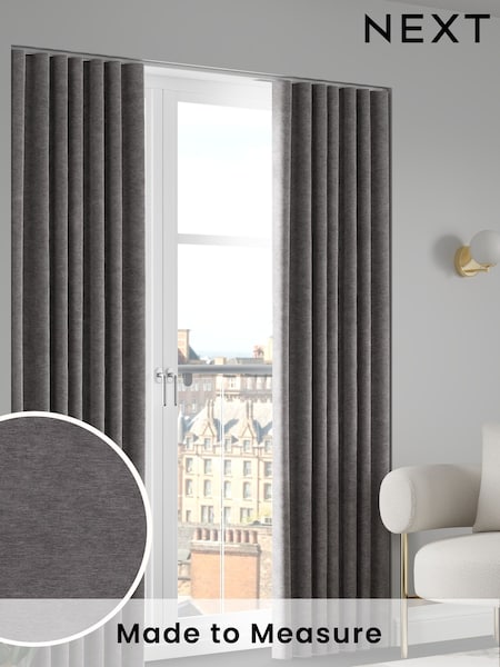 Grey Soft Touch Chenille Made to Measure Curtains (F20614) | £100