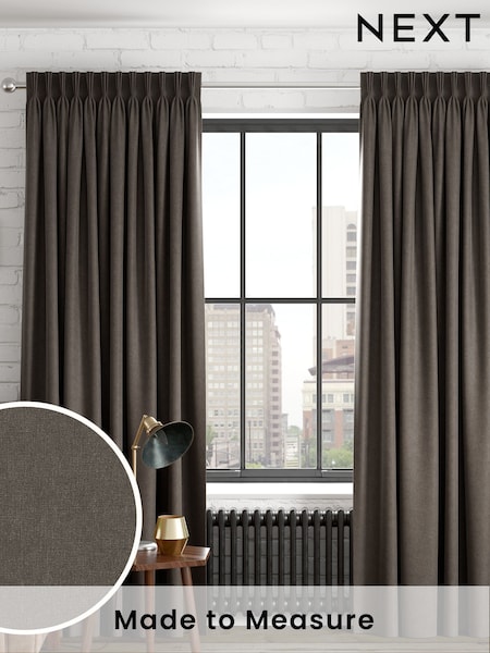 Charcoal Grey Linen Look Made to Measure Curtains (F20621) | £82