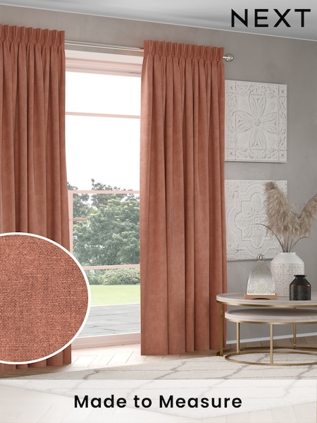 Rust Brown Touch of Linen Made to Measure Curtains (F20624) | £100
