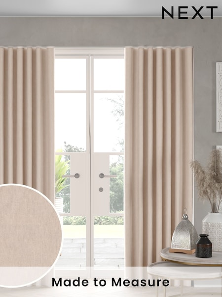 Natural Pink Cotton Made to Measure Curtains (F20630) | £61
