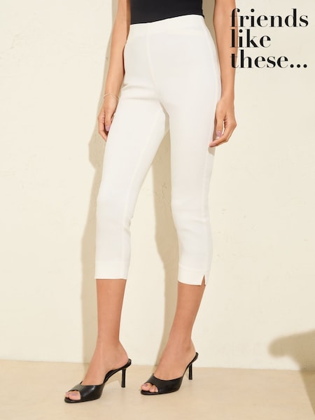Friends Like These Ivory Sculpting Stretch Capri Trousers (F20653) | £25
