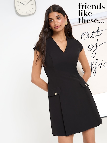 Friends Like These Black Mini Cap Sleeve Tailored Dress (F20665) | £42