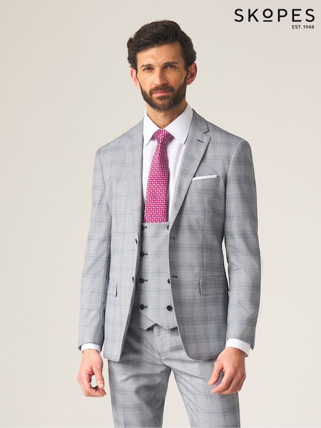 Skopes Grey Slim Fit Anello Check Suit Jacket (F20674) | £110