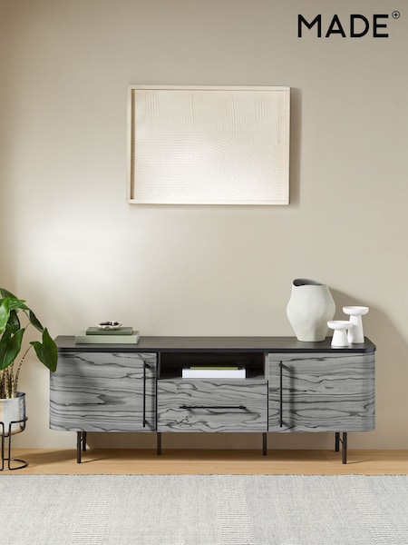 MADE.COM Grey Pine Effect Zeke Wide Up to 58 Inch TV Unit (F20730) | £399