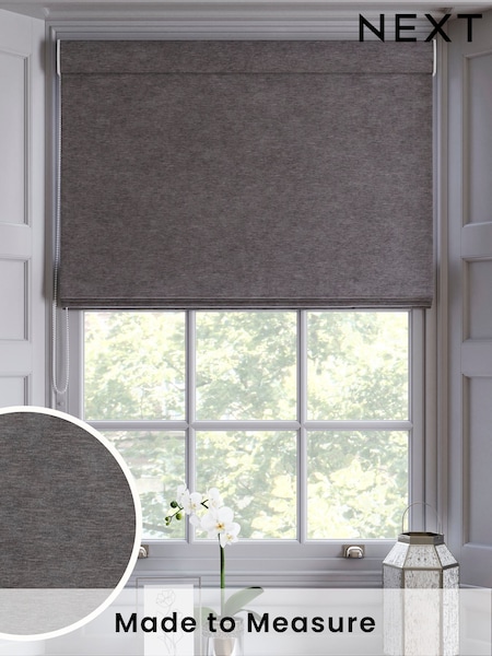 Charcoal Grey Linen Look Made to Measure Roman Blind (F20742) | £79
