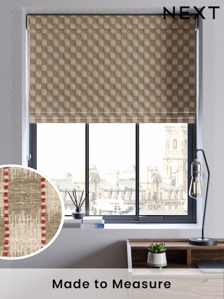 Natural/Orange Stripe Jacquard Made to Measure Roman Blind (F20743) | £84