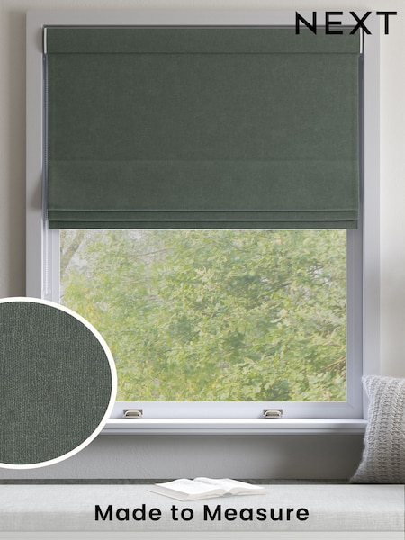 Green Touch of Linen Made to Measure Roman Blind (F20744) | £79