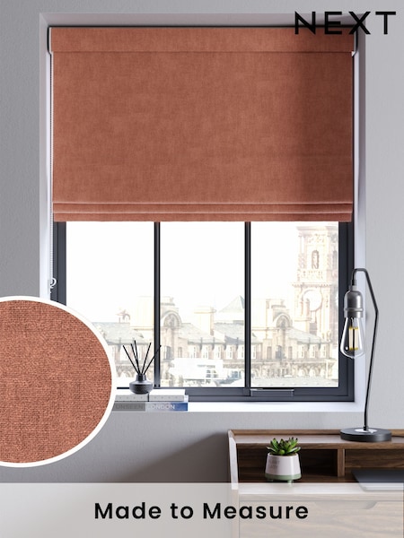 Rust Brown Touch of Linen Made to Measure Roman Blind (F20748) | £79