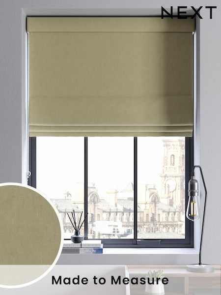 Green Khaki Cotton Made to Measure Roman Blind (F20753) | £52