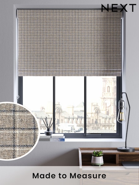 Grey Simplicity Check Made to Measure Roman Blind (F20758) | £70